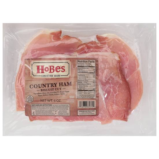 Hobe's Old Fashioned Sugar Cured Biscuit Cut Country Ham (6 oz)