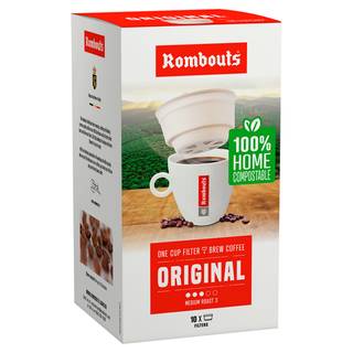 Rombouts 10 Original Compostable One Cup Filter Coffees 70g