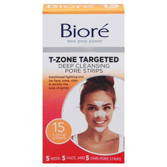 Bioré T-Zone Targeted Deep Cleansing Pore Strips (15 ct)