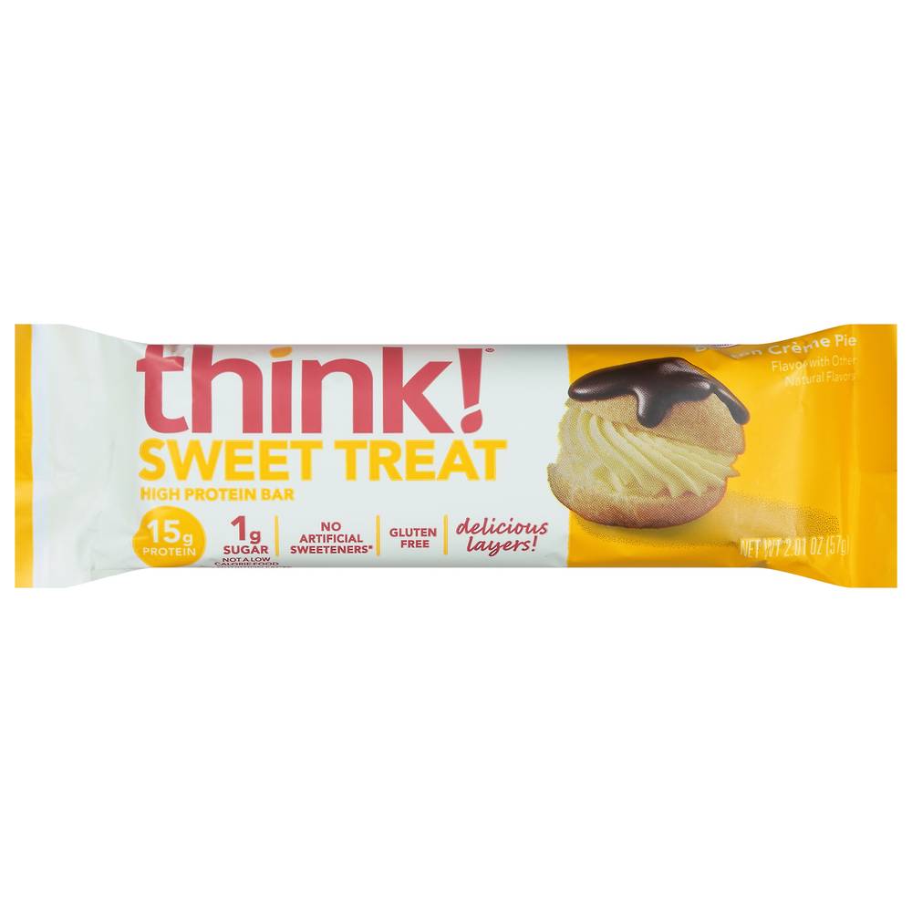 think! Sweet Treat Boston High Protein Bar, Creme Pie (2.01 oz)