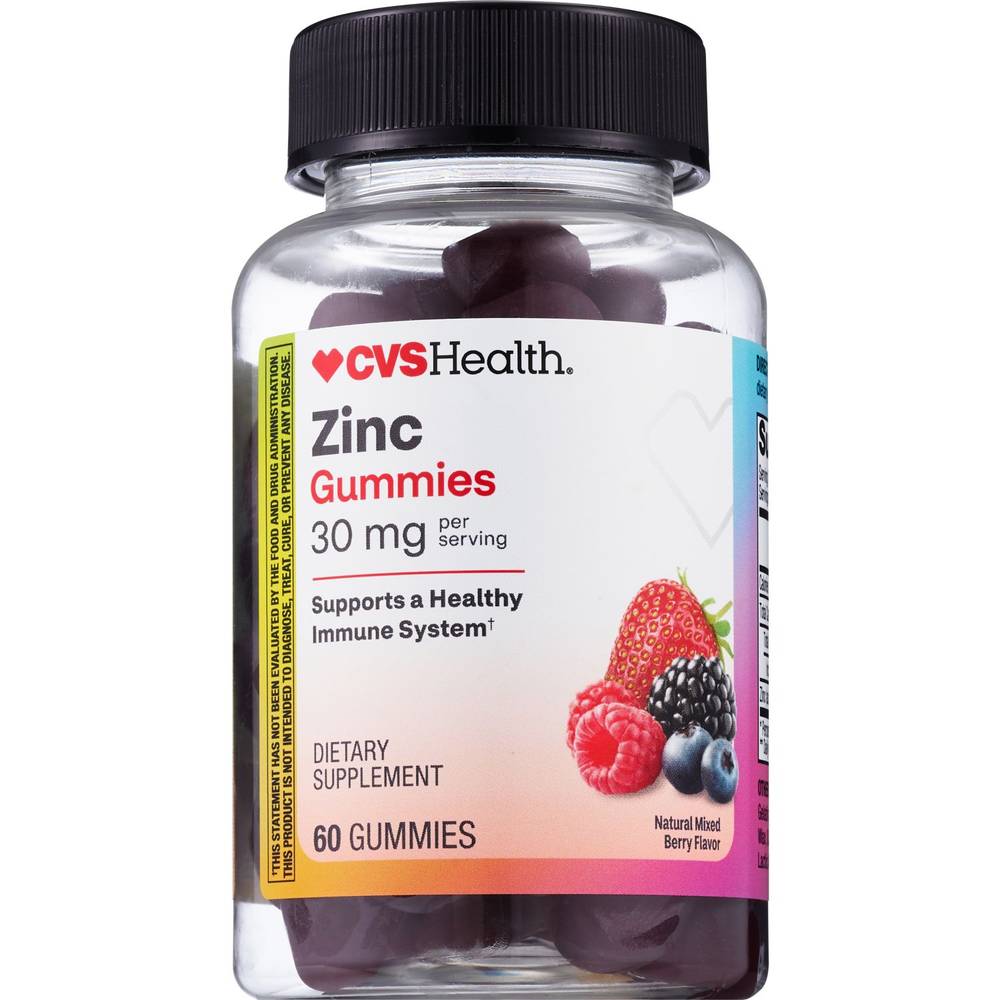 CVS Health Adult Organic Zinc Gummies, Grapefruit (60 ct)