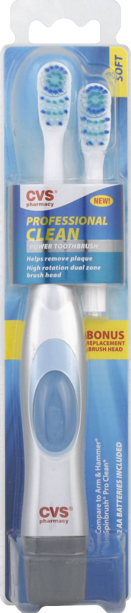 CVS Pharmacy Soft Power Toothbrush With Bonus Brush Head