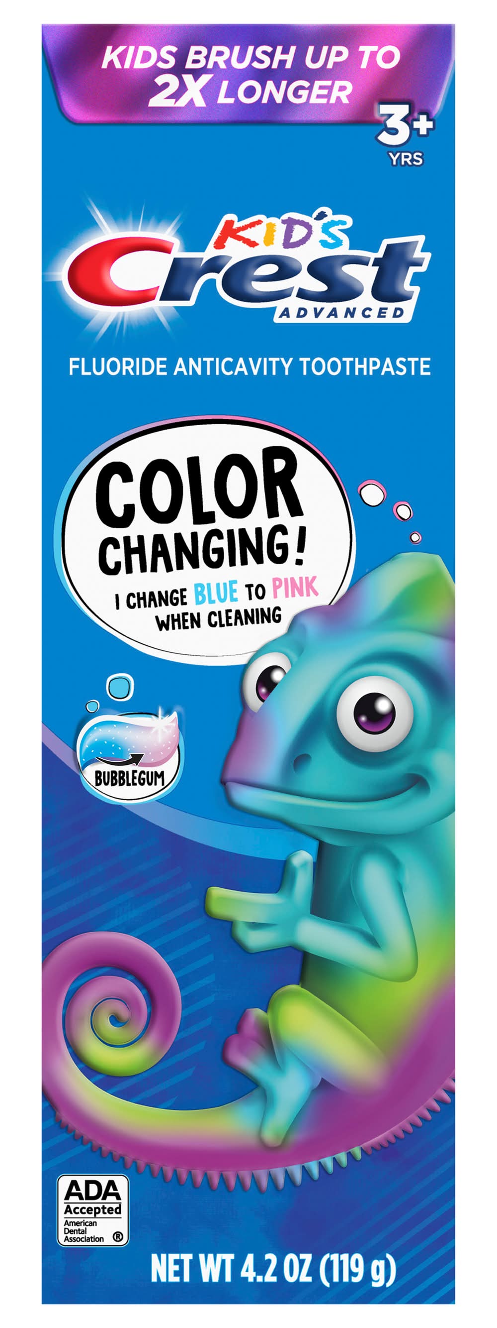 Crest Kid's Advanced Fluoride Toothpaste Bubblegum Flavor (4.2 oz)