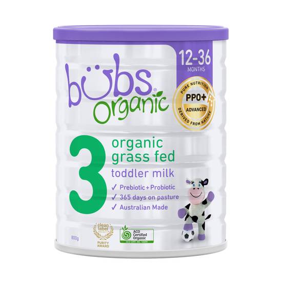 Bubs Organic Grass Fed Formula Stage 3 Toddler 800g
