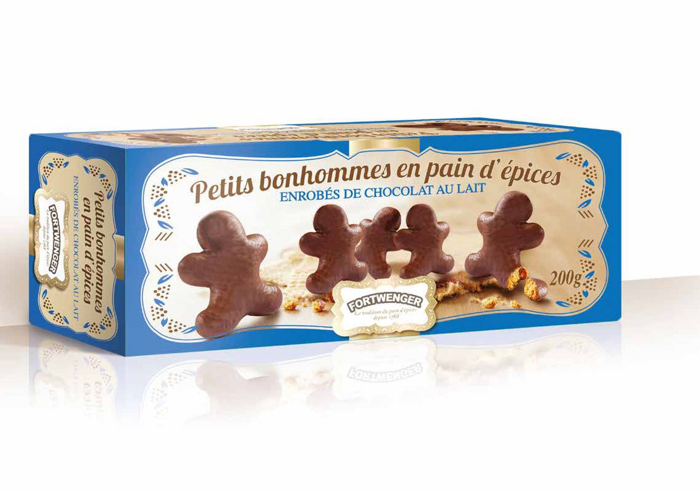 Fortwenger - Bonhomme en pain d'épices enrobés, chocolat au lait (200g)