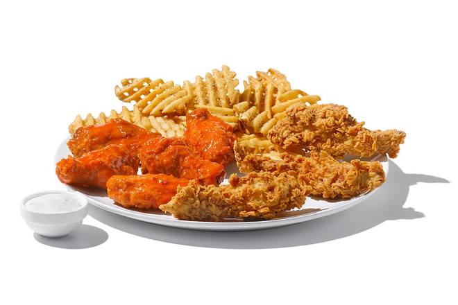 Tenders, 5pc Bone-in Wings & Waffle Fries