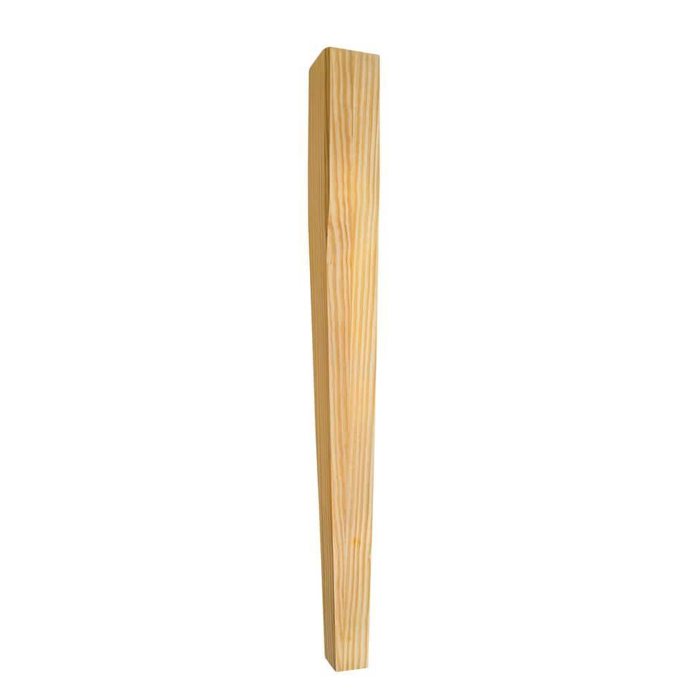 Waddell 3-1/2 In. X 3-1/2 In. X 35 In. Solid Basswood Tapered Butcher Block Leg