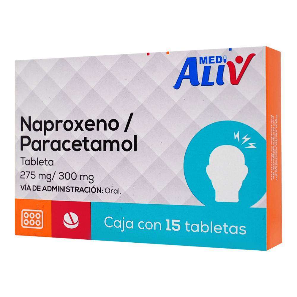 Medialiv naproxeno/paracetamol tabletas 275 mg/300 mg (15 piezas)