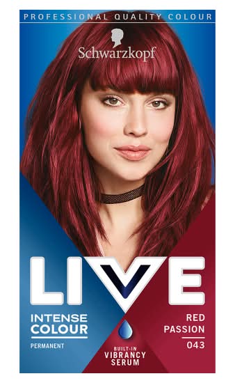 Schwarzkopf Red Passion 043, Live Intense Colour Permanent Hair Dye