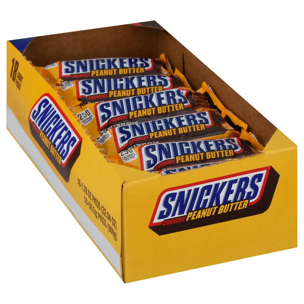 Snickers Crunchy Bar, Peanut Butter (1.78 oz, 18 ct)