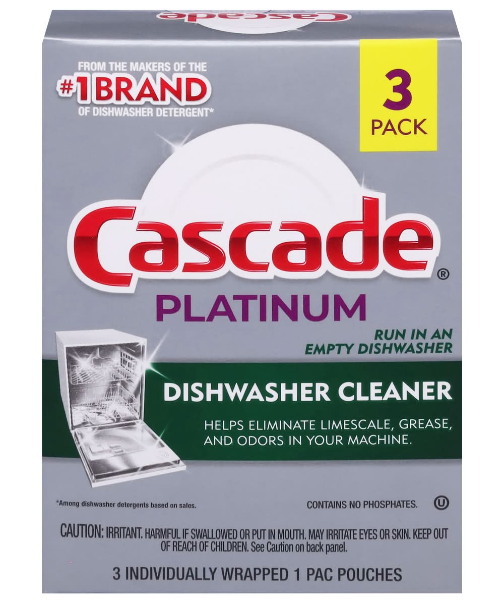 Cascade Platinum Dishwasher Cleaner (3.2 oz, 3 ct)