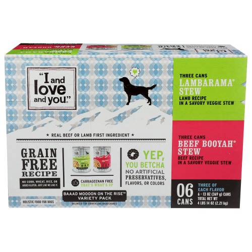I And Love And You Baaad Moooon On The Rise Wet Dog Food Variety Pack