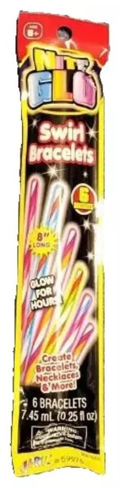 JA-RU Nite Glo Swirl Bracelets 5+ Age