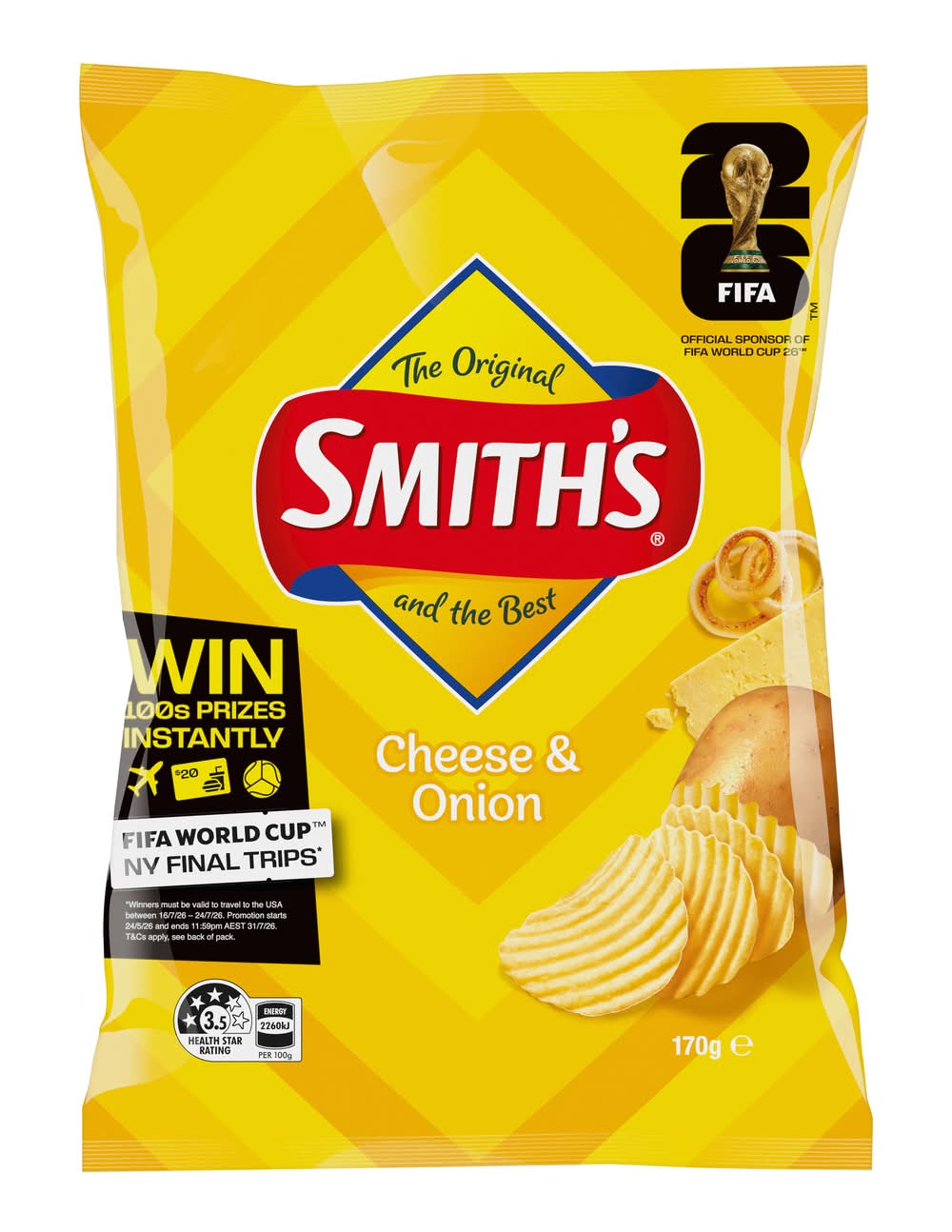 Smith's Potato Chips, Cheese & Onion (170g)