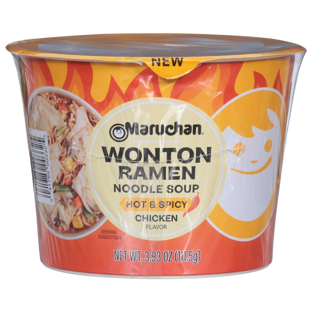 Maruchan Wonton Ramen Hot & Spicy Noodle Soup, Chicken (3.93 oz)