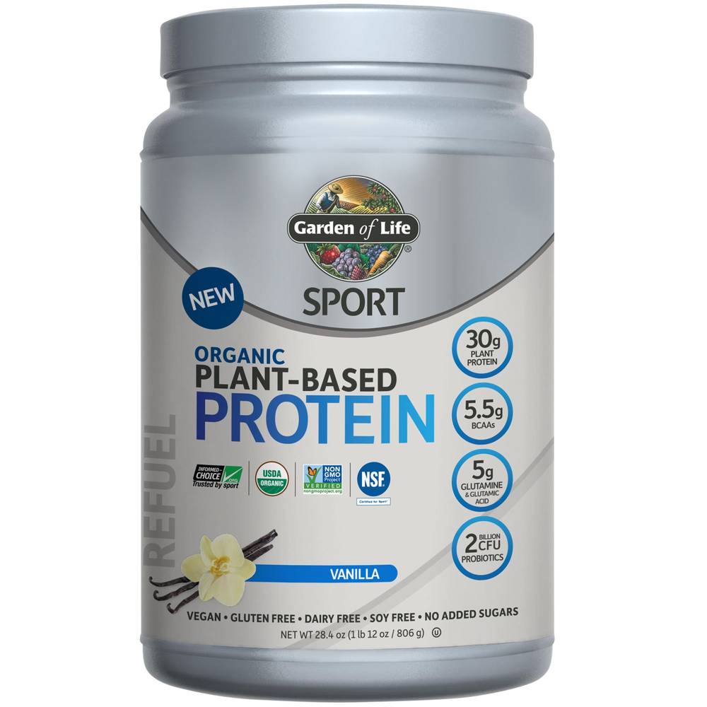 Garden of Life Sport Organic Plant-Based Protein, Vanilla (28.4 oz)