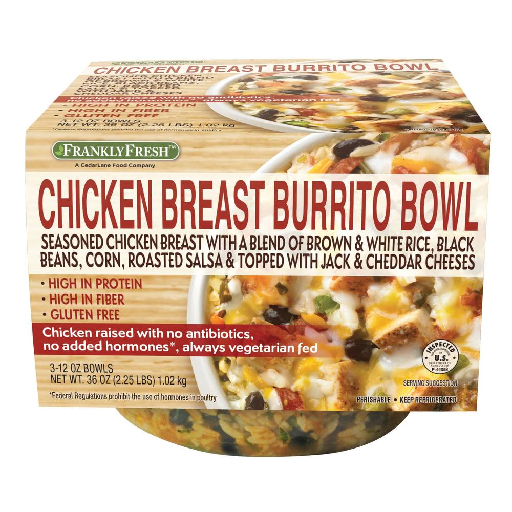 Frankly Fresh Chicken Breast Burrito Bowl, 12 oz, 3-count