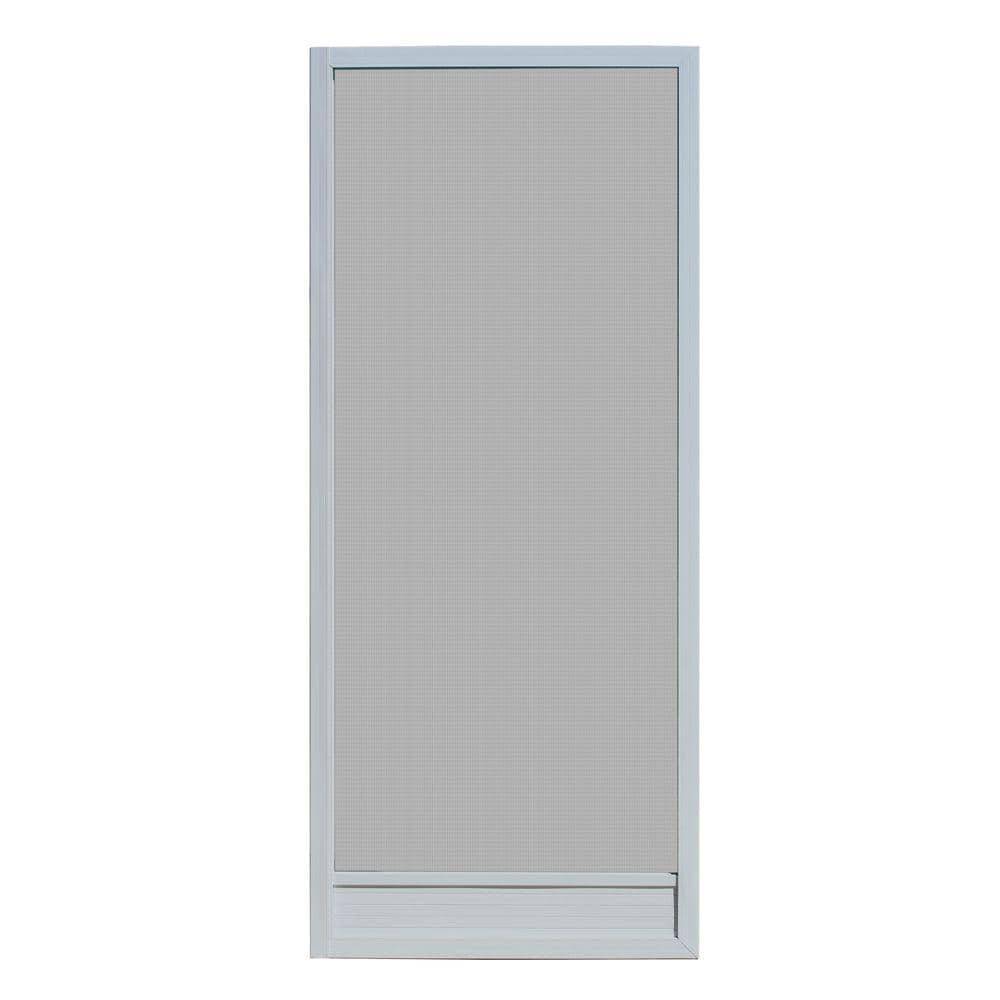 Unique Home Designs 30 In. X 80 In. Delray Grey Outswing Metal Hnged Screen Door