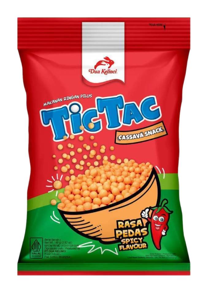 Tic Tac Rasa Pedas, Cassava Snack (80g)