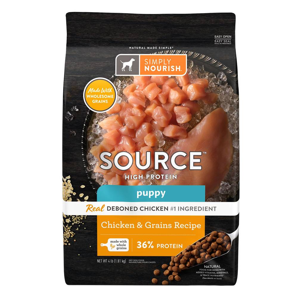 Simply Nourish Source Puppy High Protein Chicken and Grain Dog Food (4 lbs)