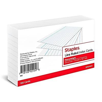 Staples Lined Ruled Index Cards (100 ct) (white)