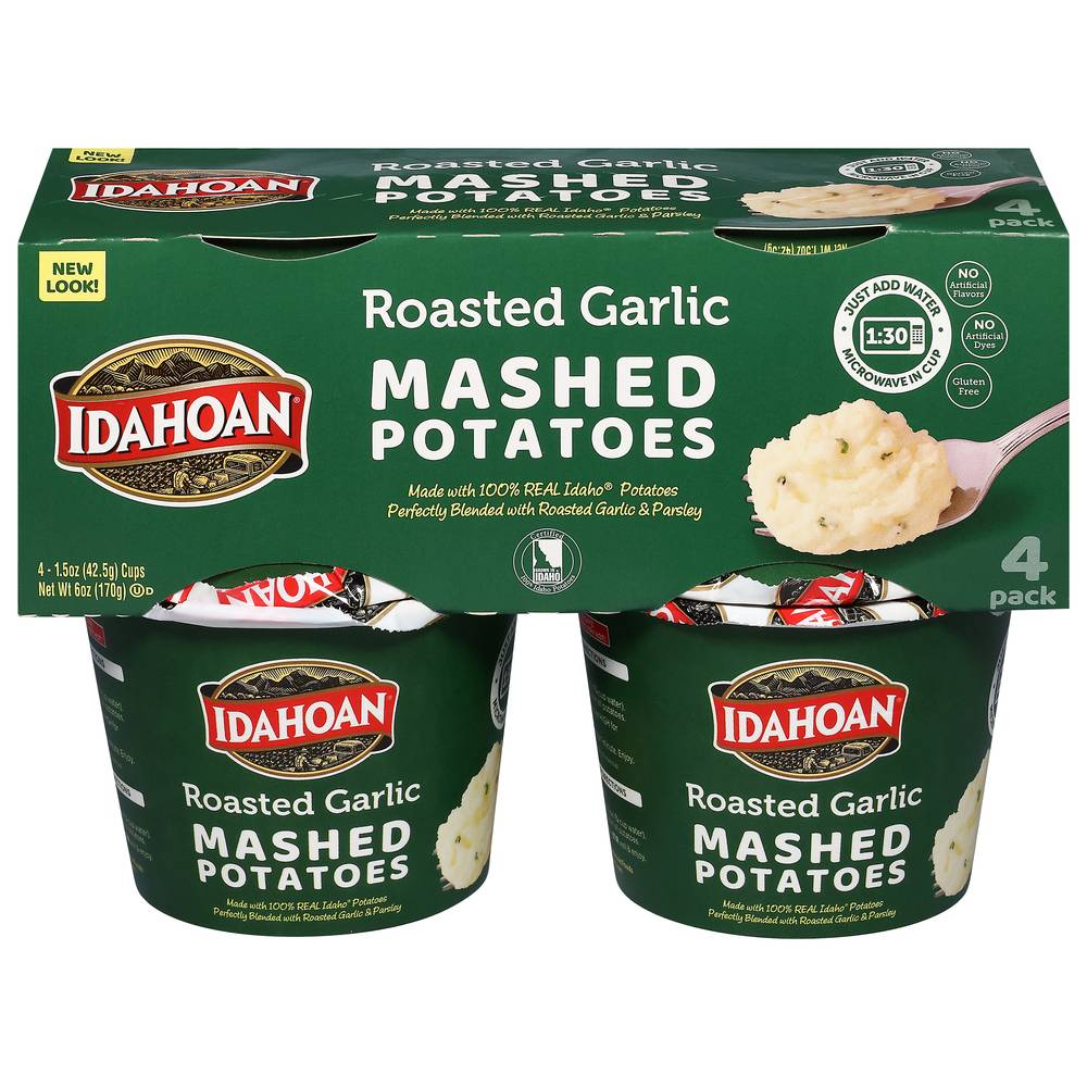 Idahoan Microwavable Roasted Garlic Mashed Potatoes (6 oz)