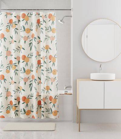 Mainstays Peva Shower Curtain (medium/orange-white)