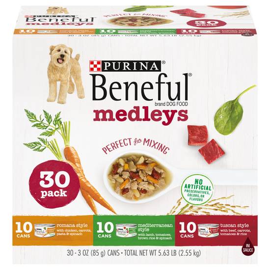 Purina Beneful Medleys Dog Food Variety pack (30 x 3 oz)