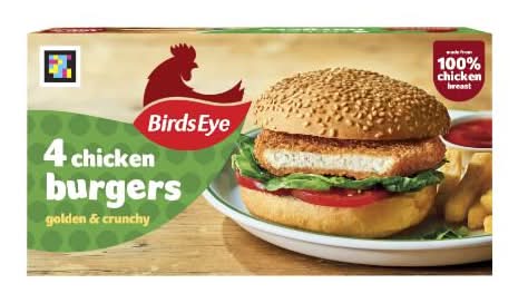 Birds Eye Chicken Burgers With Golden Wholegrain (4 pack)