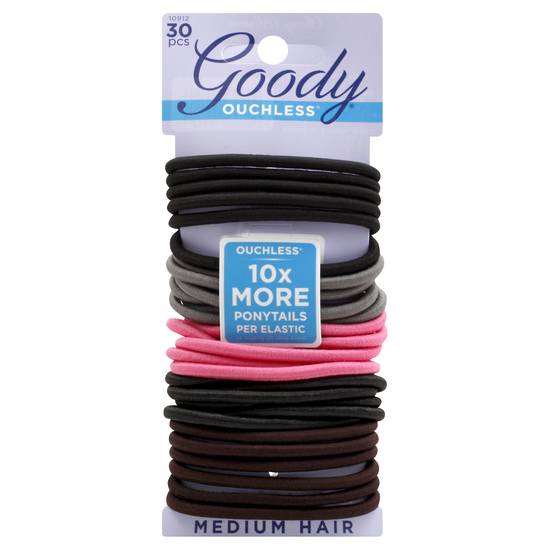 Goody Medium Hair No-Metal Assorted Elastics (30 ct)
