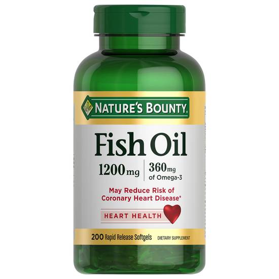Nature's Bounty Fish Oil 1200 mg Rapid Release Softgel (200 ct)