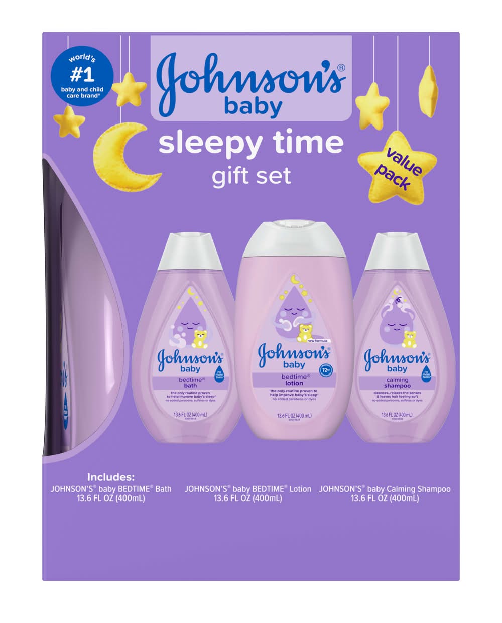 Johnson's Sleepy Time Bedtime Baby Gift Set Includes Baby Bath Shampoo (3 ct)