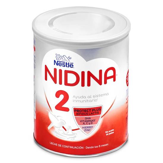 Leche infantil 2 continuación Nidina lata 800 g