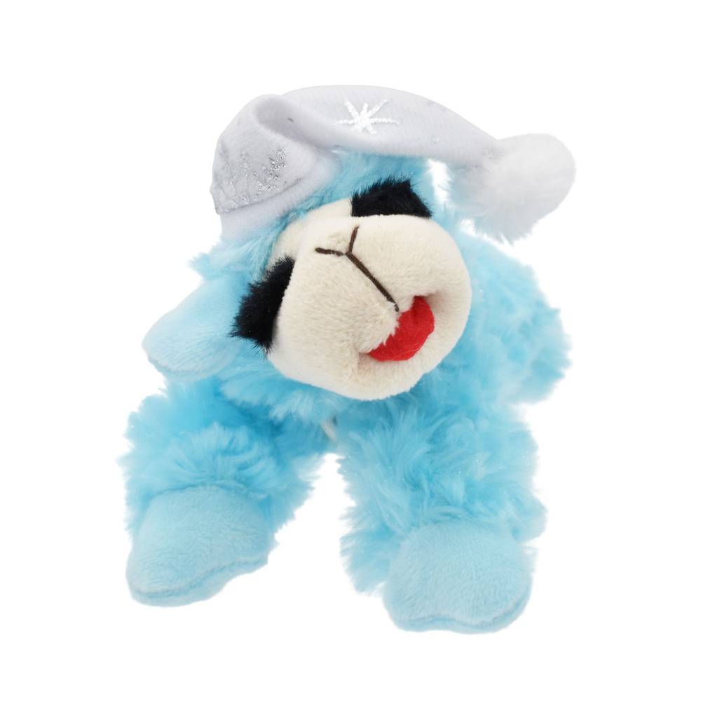 Multipet Holiday Winter Lamb Chop Dog Toy, Blue