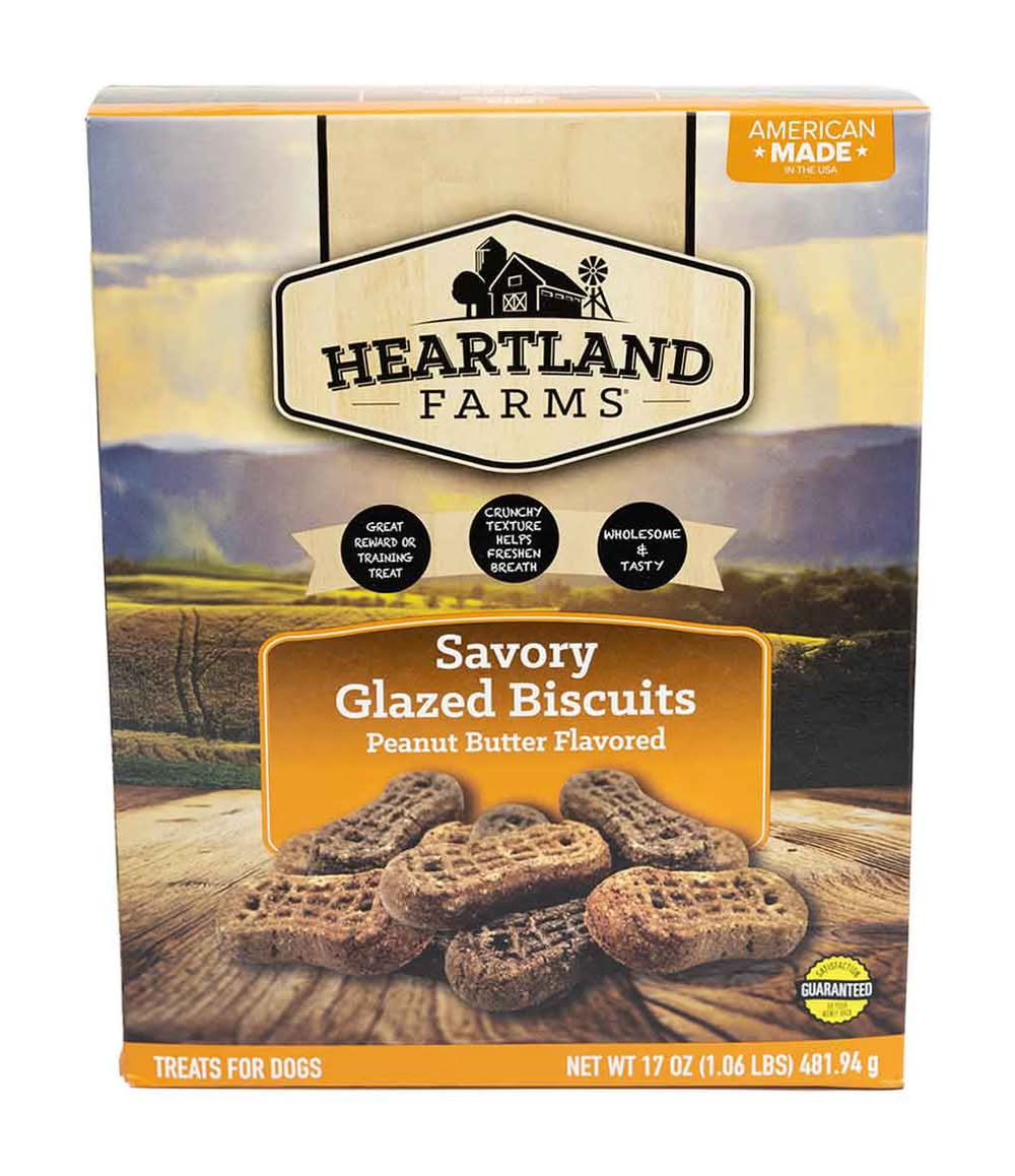 Heartland Farms Savory Glazed Dog Biscuits, Peanut Butter (17 oz)