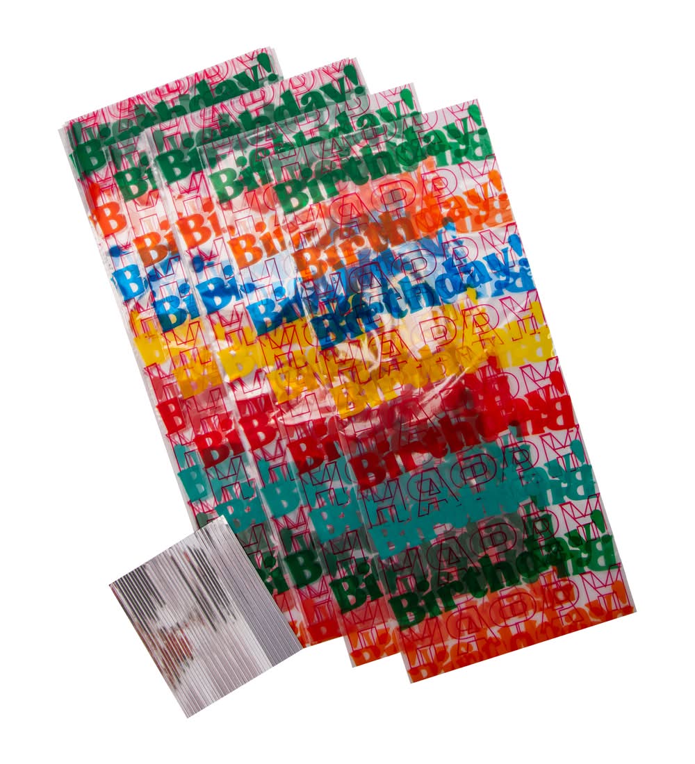 Party Favor Cello Bags 20-Count Rainbow Happy Birthday