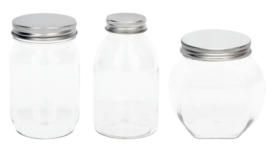 Crafters Square Plastic Craft Jars, Clear