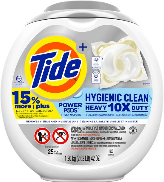 Tide Power Pods Hygienic Clean Heavy Duty Free Nature Scent (25 ct)