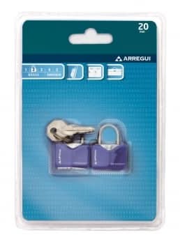 2 Candados acero con recubrimiento plástico 20mm