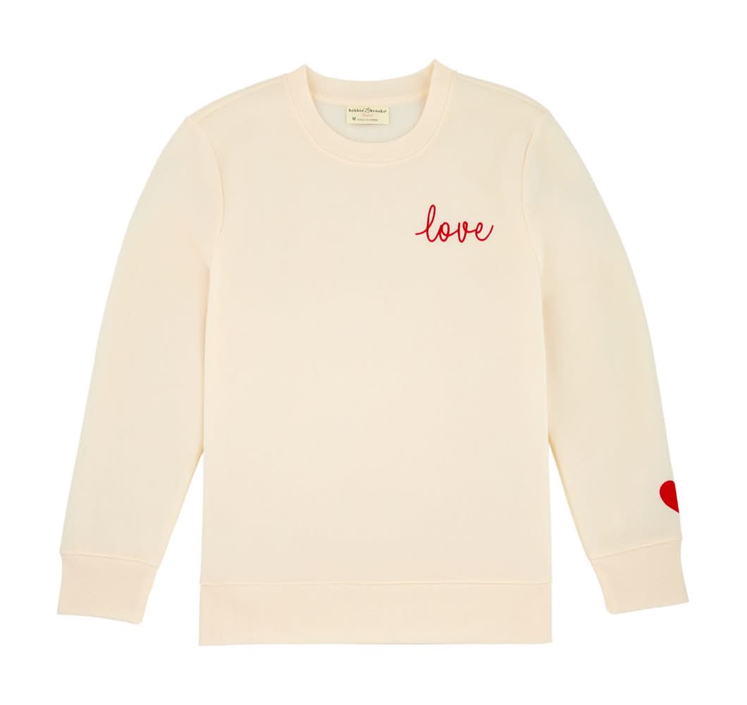Bobbie Brooks Ladies Love Sweatshirt Off-White Medium