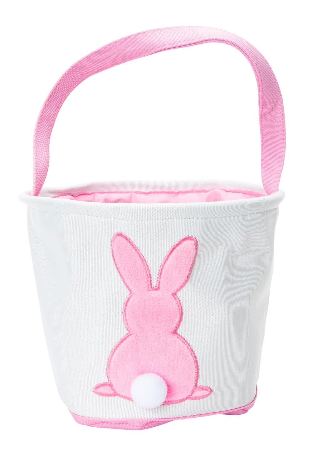 Bunny Tail Canvas Easter Basket Pink