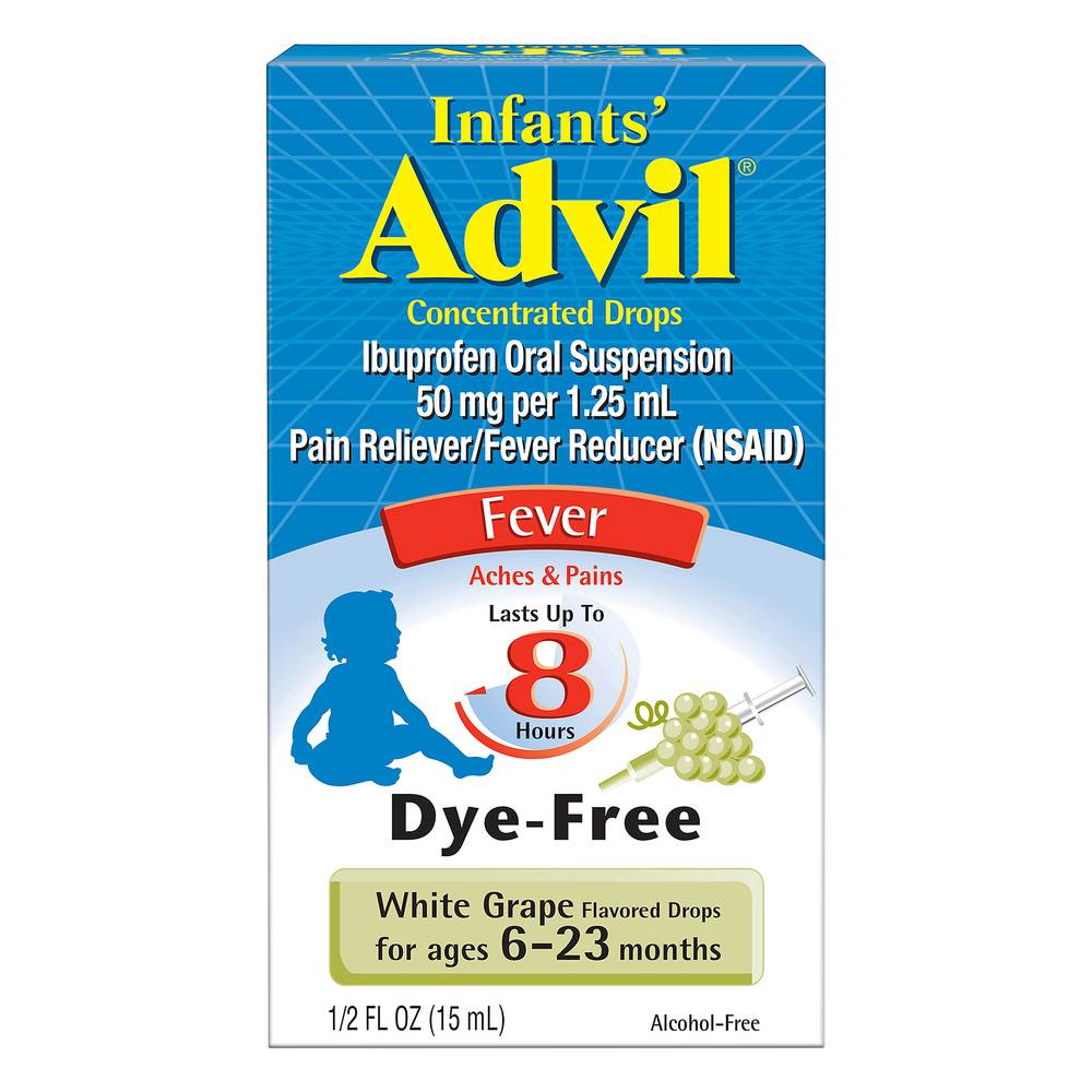 Advil Infants Ibuprofen Oral Suspension 50 mg, White Grape (15 ml)