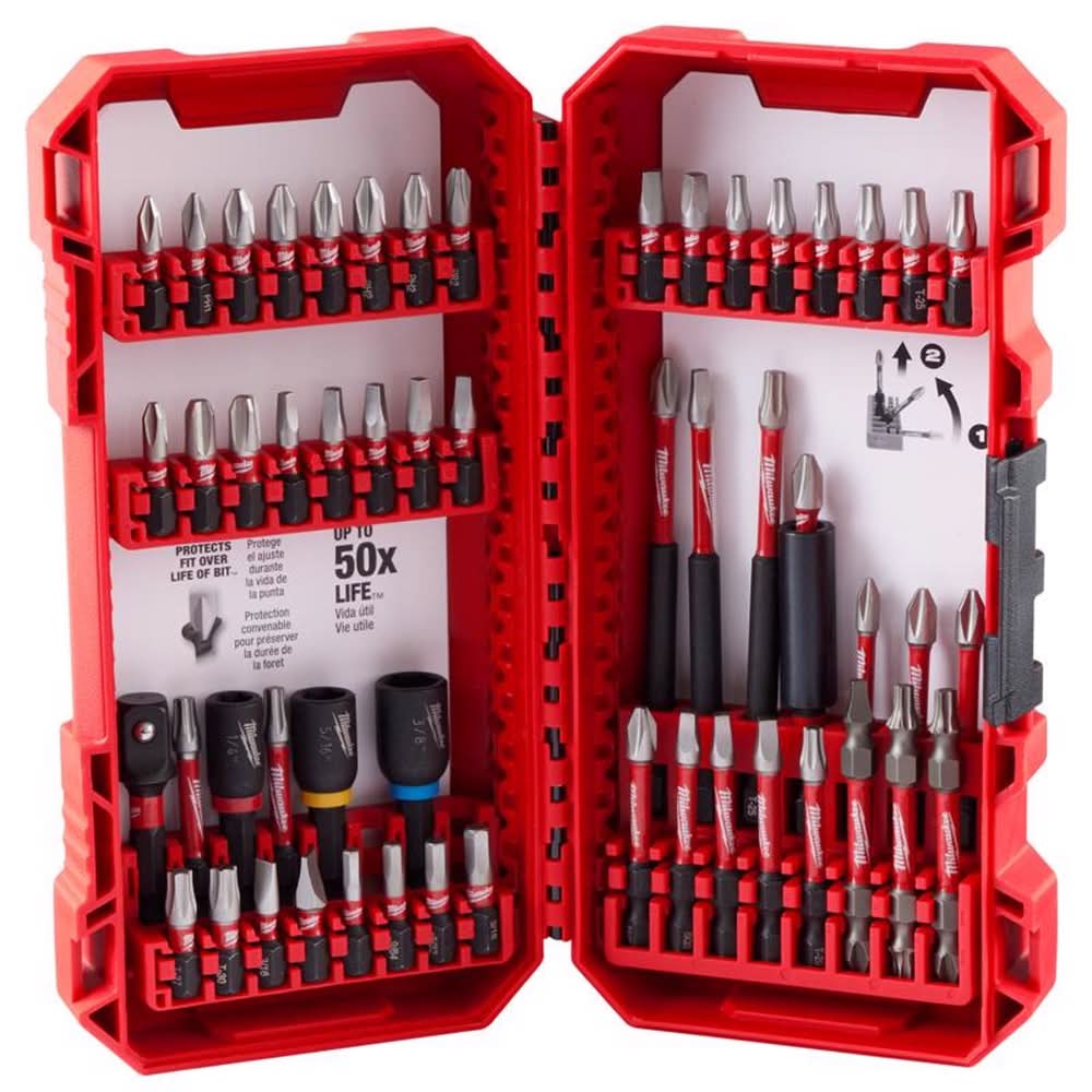 Milwaukee Shockwave Assorted Drill And Driver Bit Set Alloy Steel 54 Pc