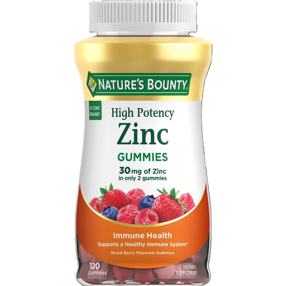 Nature'S Bounty High Potency Zinc Wildberry Gummies, 120 Ct