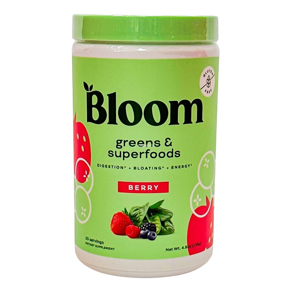 Bloom Nutrition Greens and Superfoods Powder, Berry (4.8 oz)