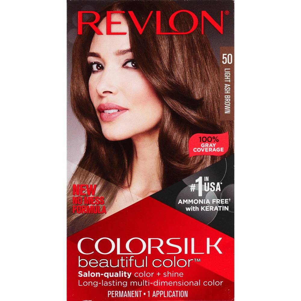 Revlon Colorsilk Beautiful Color Permanent Hair Color, 050 Light Ash Brown