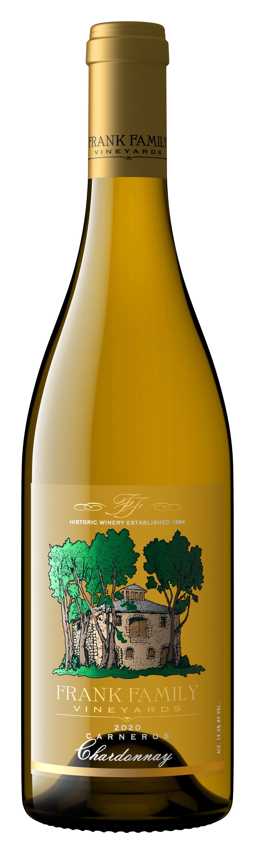 Frank Family Vineyards Carneros Chardonnay White Wine, 2020 (750 ml)