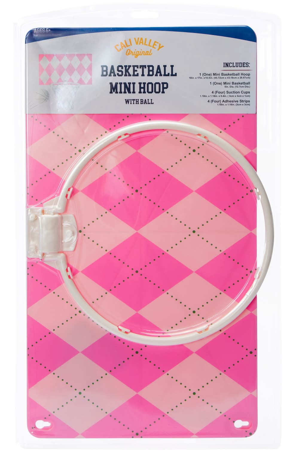 Basketball Mini Hoop With Ball 18in x 17in Pink