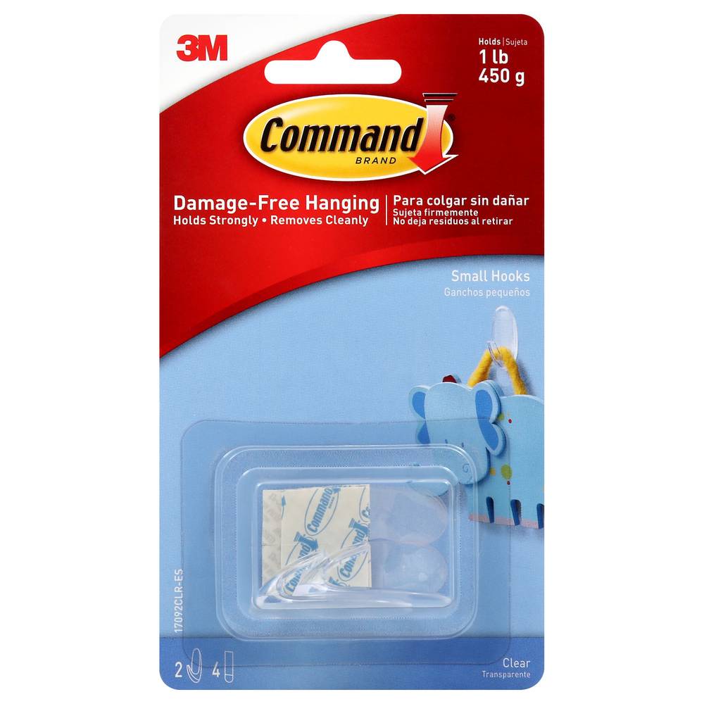 Command Damage-Free Hanging Clear Small Hooks