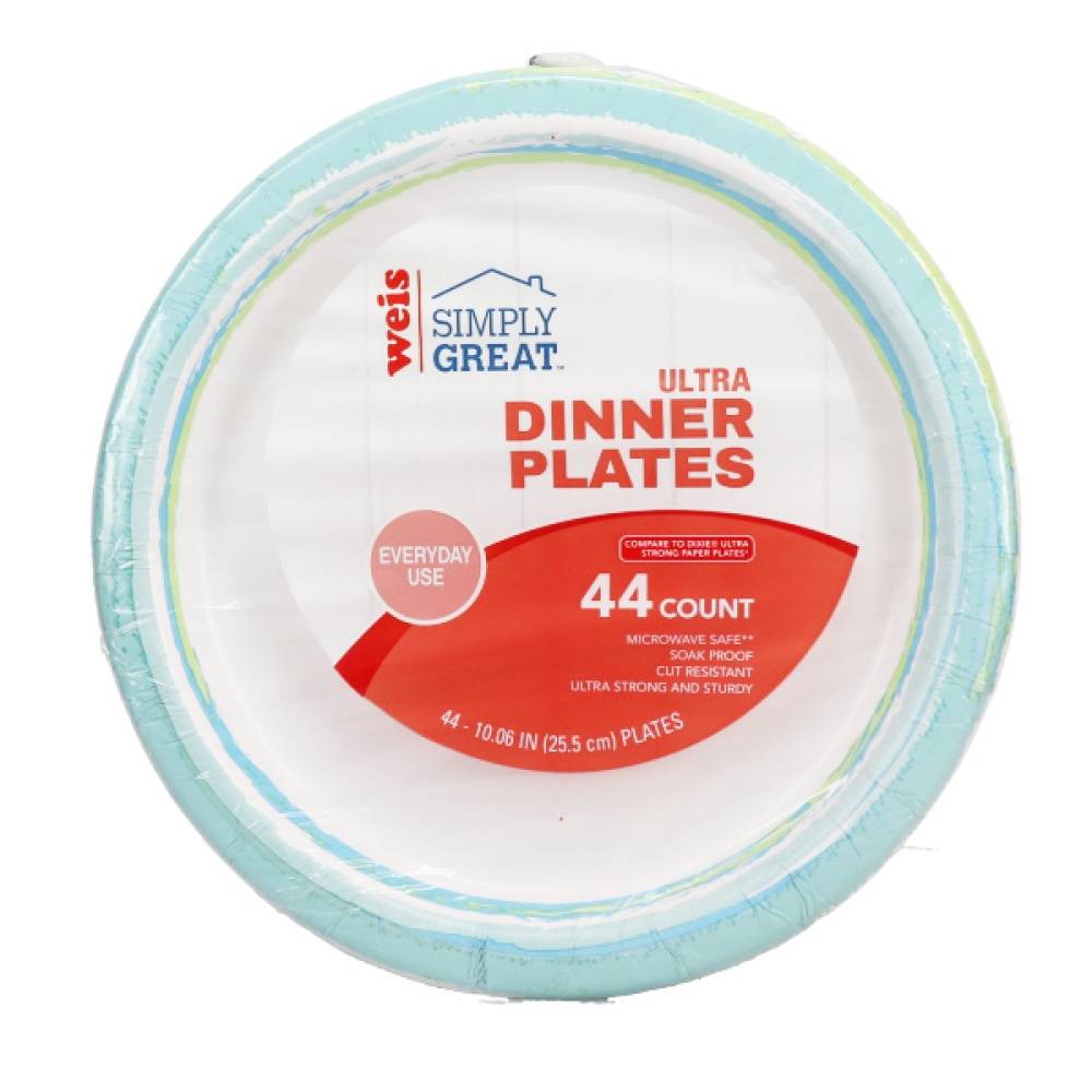 Weis Simply Great Ultra Dinner Paper Plates, 10.06 Inches (44 ct)